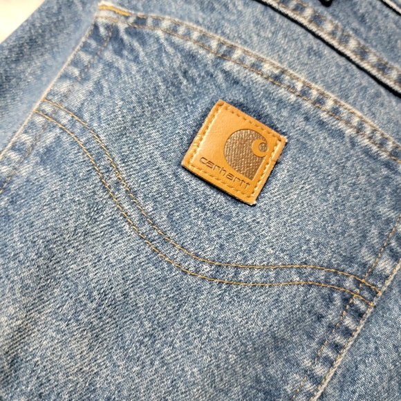 EUC Carhartt Women's Blue Flannel Lined Jeans 32x30 Super Warm!!! - Picture 13 of 13